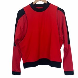 Kith Red and Black Colorblock Pullover Hoodie
